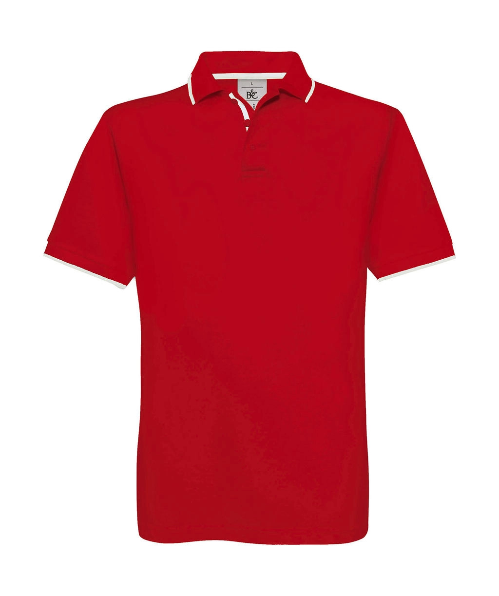 Safran Sport Tipped Polo zum Besticken und Bedrucken in der Farbe Red/White mit Ihren Logo, Schriftzug oder Motiv.