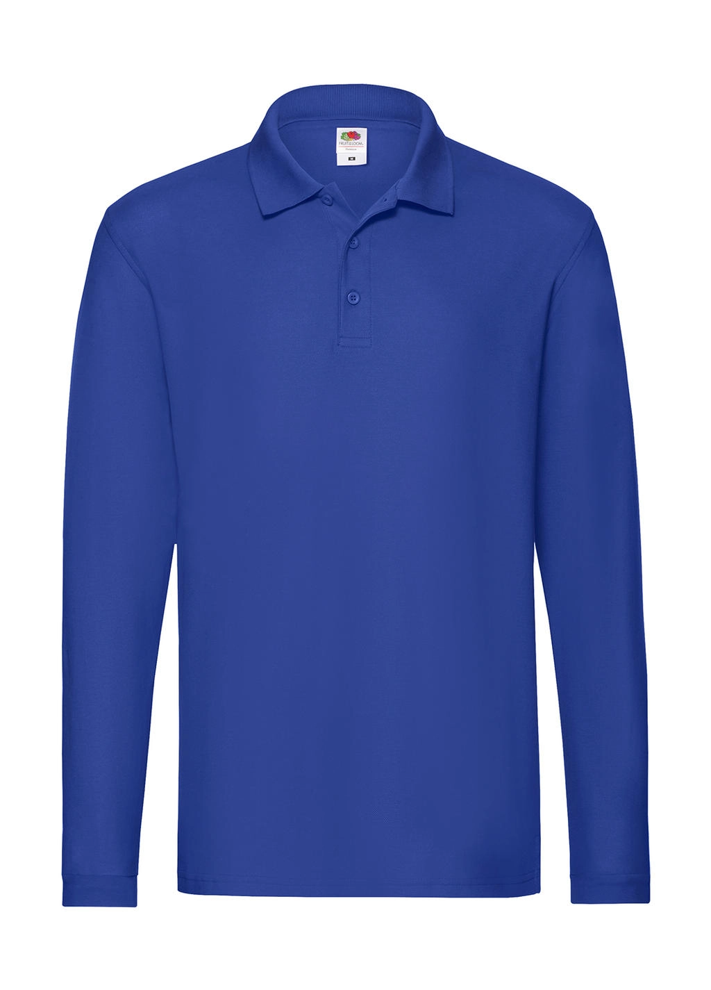 Premium Long Sleeve Polo zum Besticken und Bedrucken in der Farbe Royal mit Ihren Logo, Schriftzug oder Motiv.