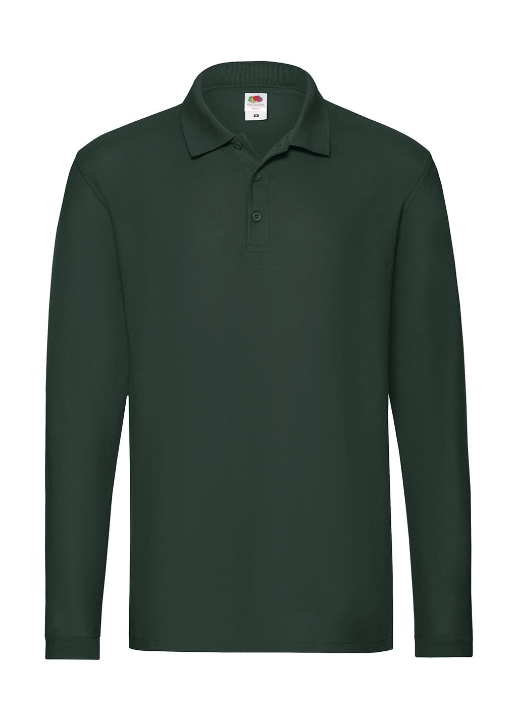 Premium Long Sleeve Polo zum Besticken und Bedrucken in der Farbe Forest Green mit Ihren Logo, Schriftzug oder Motiv.