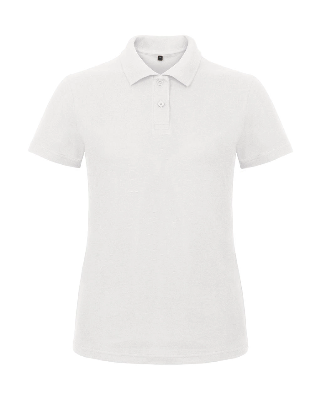 ID.001/women Piqué Polo Shirt zum Besticken und Bedrucken in der Farbe White mit Ihren Logo, Schriftzug oder Motiv.
