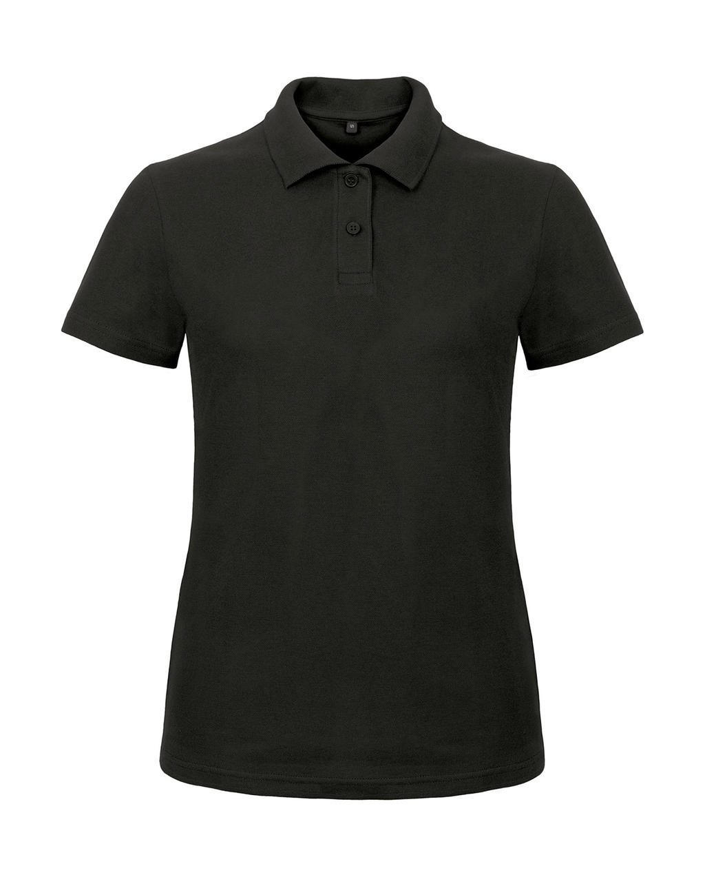 ID.001/women Piqué Polo Shirt zum Besticken und Bedrucken in der Farbe Black mit Ihren Logo, Schriftzug oder Motiv.