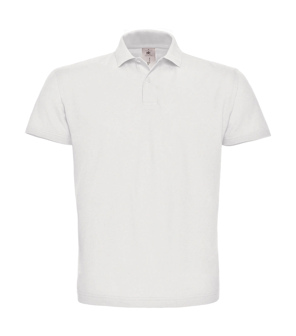 ID.001 Piqué Polo Shirt zum Besticken und Bedrucken in der Farbe White mit Ihren Logo, Schriftzug oder Motiv.