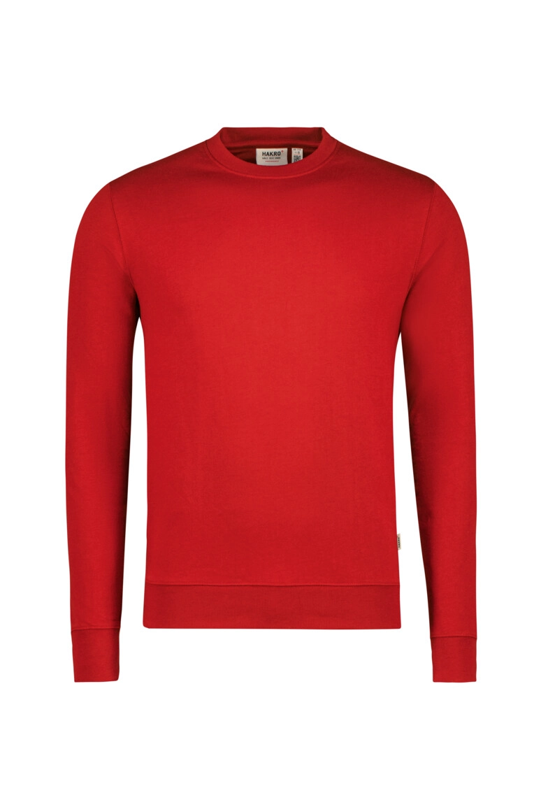 HAKRO Sweatshirt MIKRALINAR® ECO zum Besticken und Bedrucken in der Farbe Rot mit Ihren Logo, Schriftzug oder Motiv.