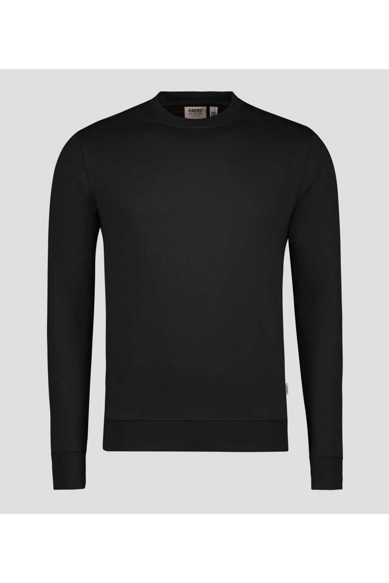 HAKRO Sweatshirt MIKRALINAR® ECO zum Besticken und Bedrucken in der Farbe Schwarz mit Ihren Logo, Schriftzug oder Motiv.