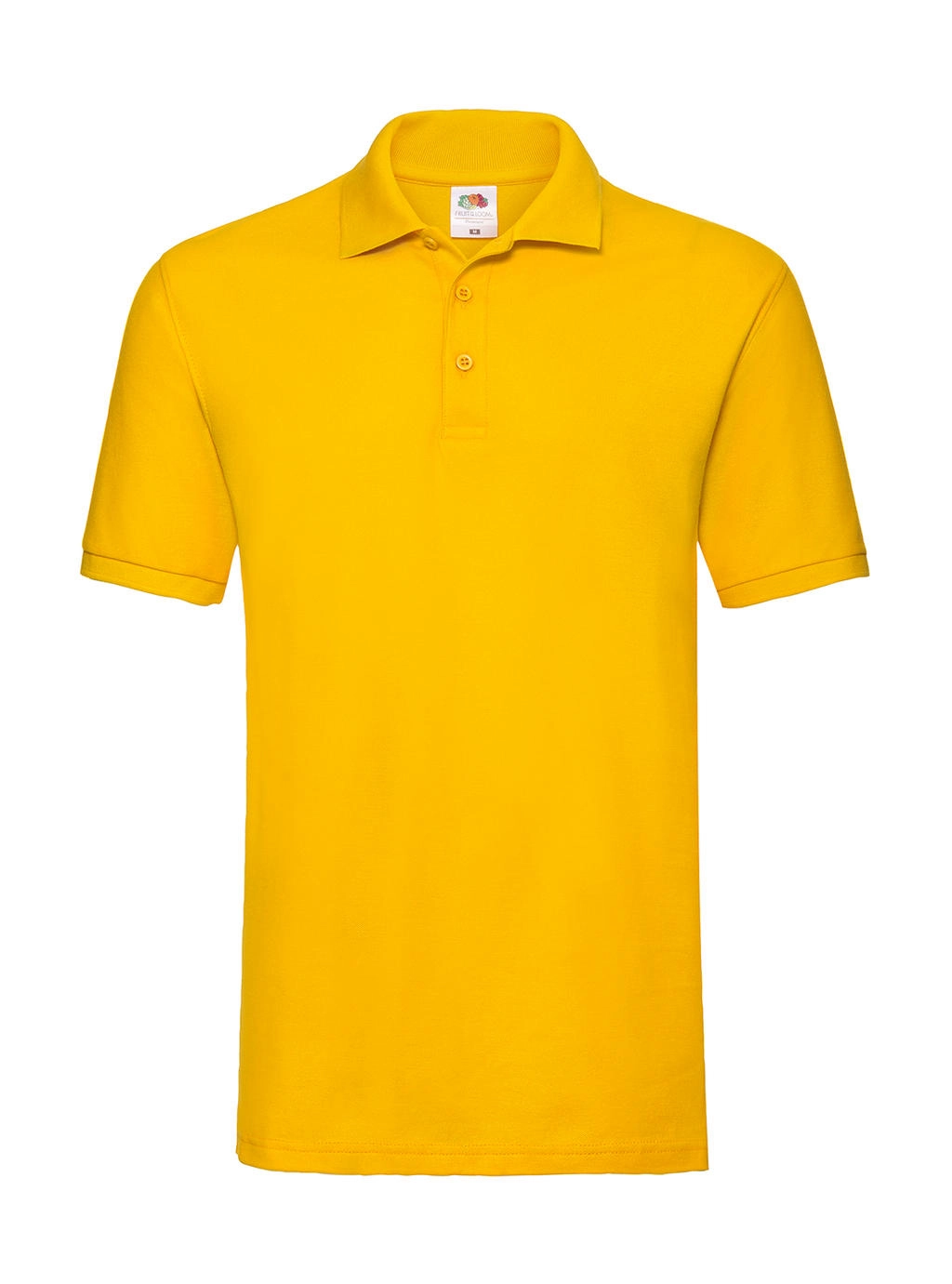 Premium Polo zum Besticken und Bedrucken in der Farbe Sunflower mit Ihren Logo, Schriftzug oder Motiv.