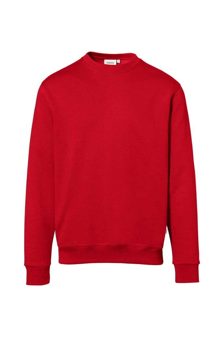 HAKRO Sweatshirt Bio-Baumwolle GOTS zum Besticken und Bedrucken in der Farbe Rot mit Ihren Logo, Schriftzug oder Motiv.