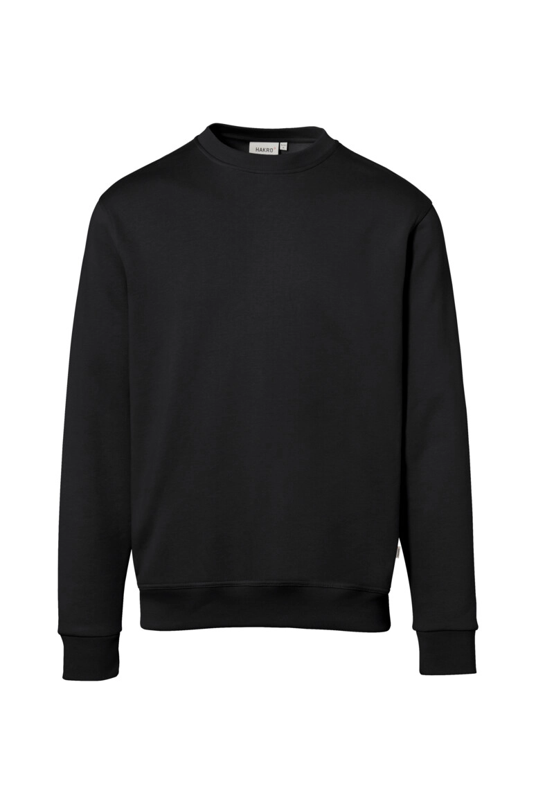 HAKRO Sweatshirt Bio-Baumwolle GOTS zum Besticken und Bedrucken in der Farbe Schwarz mit Ihren Logo, Schriftzug oder Motiv.