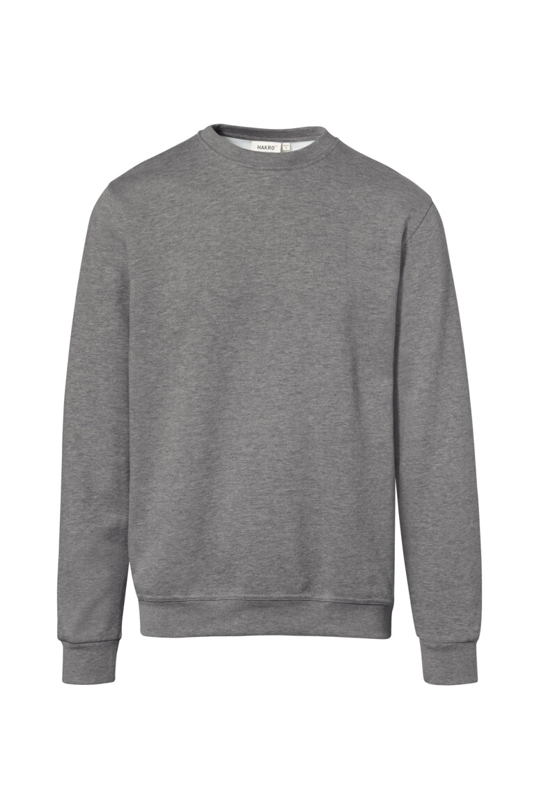 HAKRO Sweatshirt Bio-Baumwolle GOTS zum Besticken und Bedrucken in der Farbe Grau meliert mit Ihren Logo, Schriftzug oder Motiv.