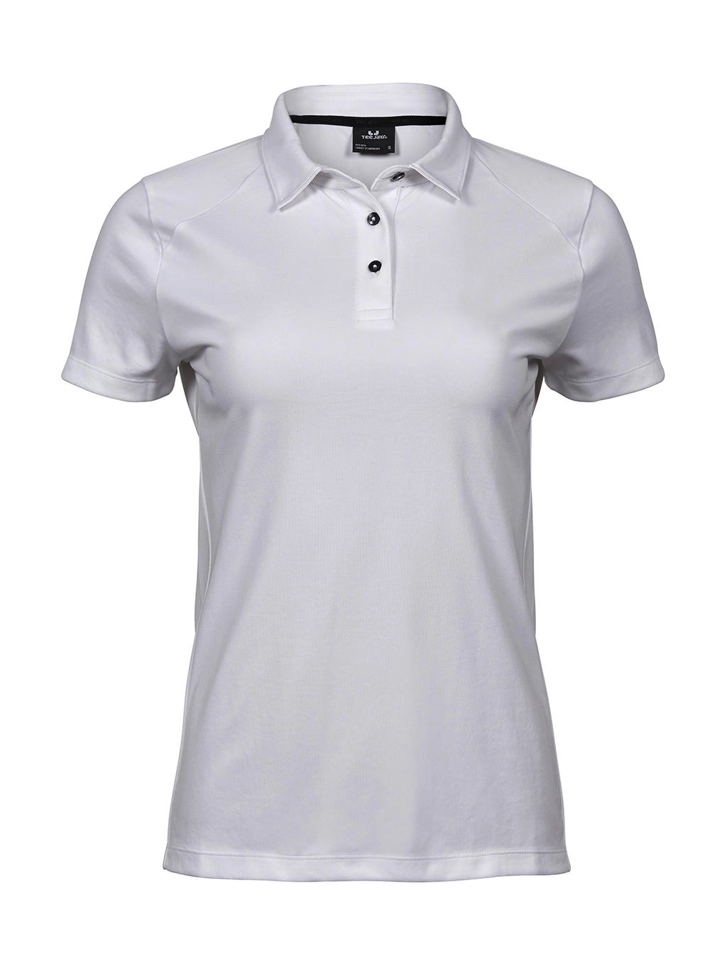 Ladies` Luxury Sport Polo zum Besticken und Bedrucken in der Farbe White mit Ihren Logo, Schriftzug oder Motiv.