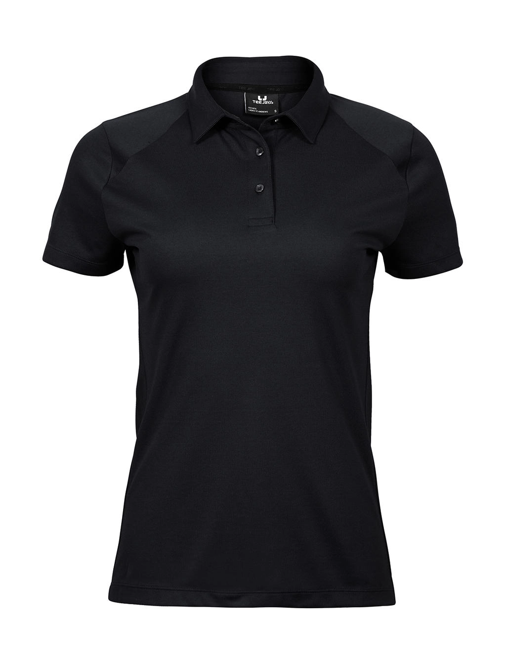 Ladies` Luxury Sport Polo zum Besticken und Bedrucken in der Farbe Black mit Ihren Logo, Schriftzug oder Motiv.