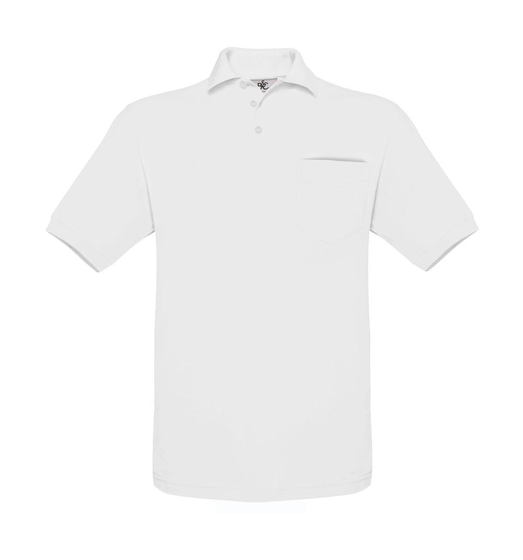Safran Pocket Polo  zum Besticken und Bedrucken in der Farbe White mit Ihren Logo, Schriftzug oder Motiv.