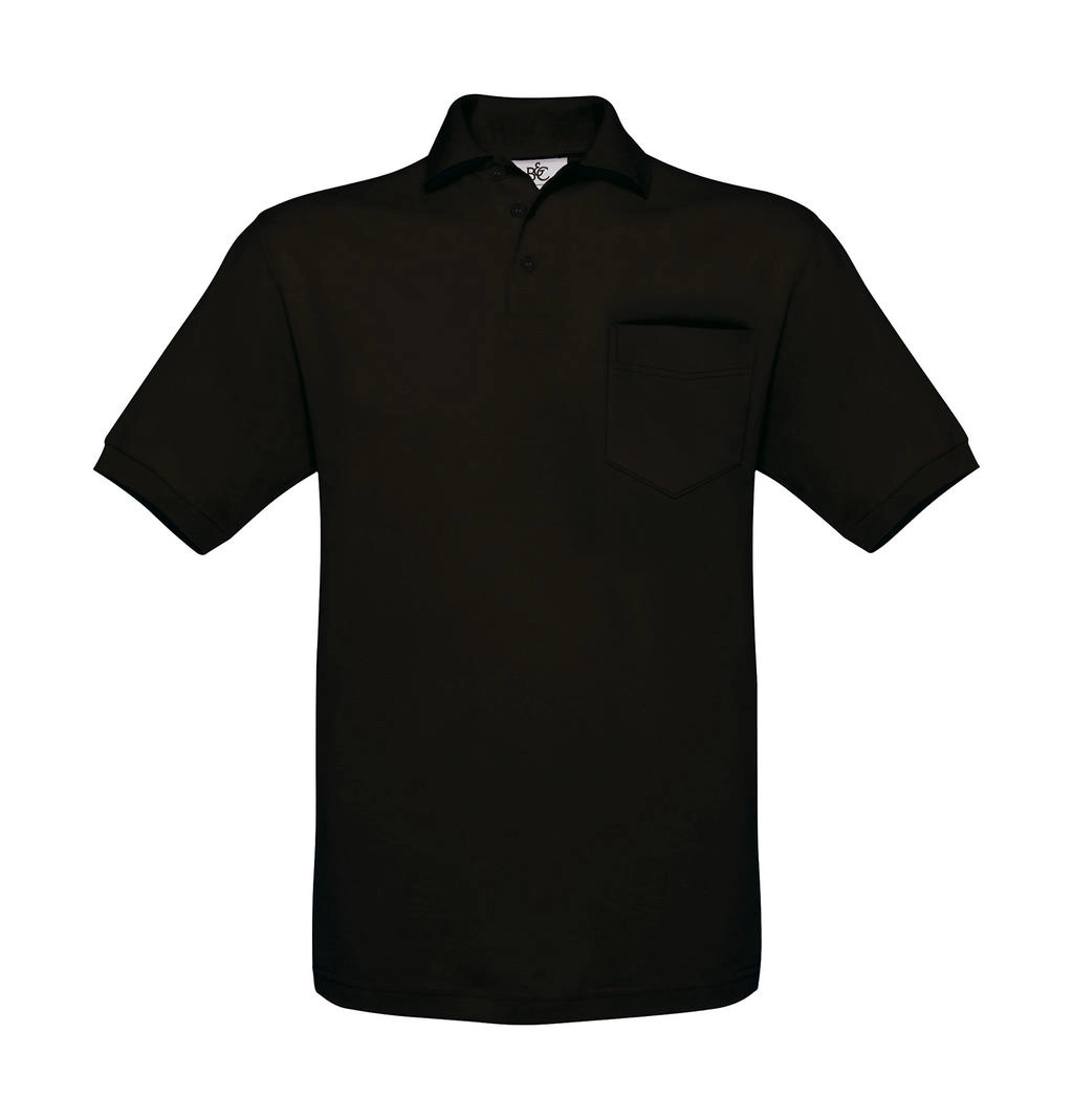 Safran Pocket Polo  zum Besticken und Bedrucken in der Farbe Black mit Ihren Logo, Schriftzug oder Motiv.