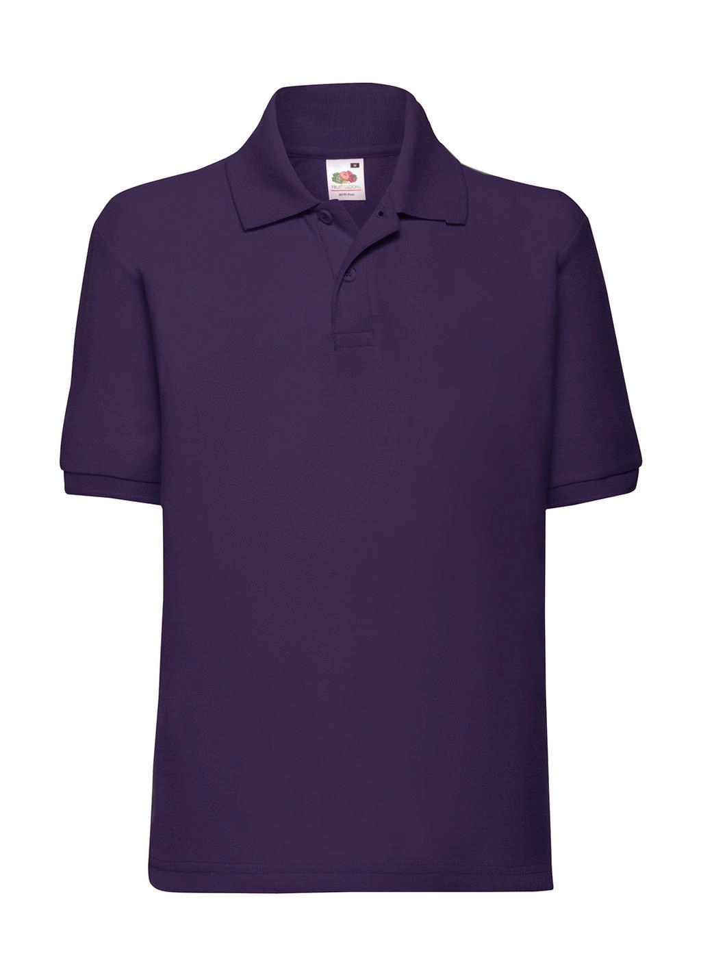 Kids` 65/35 Polo zum Besticken und Bedrucken in der Farbe Purple mit Ihren Logo, Schriftzug oder Motiv.