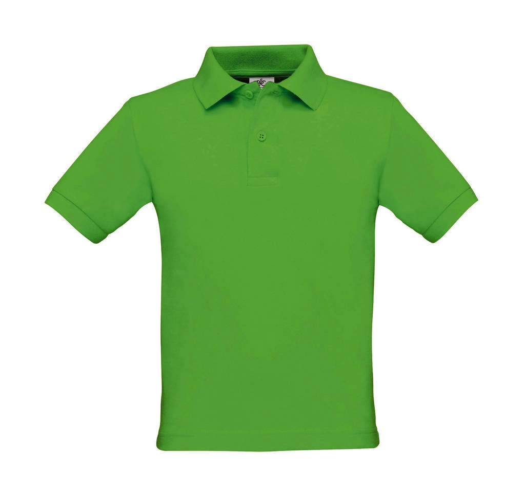 Safran/kids Polo zum Besticken und Bedrucken in der Farbe Real Green mit Ihren Logo, Schriftzug oder Motiv.