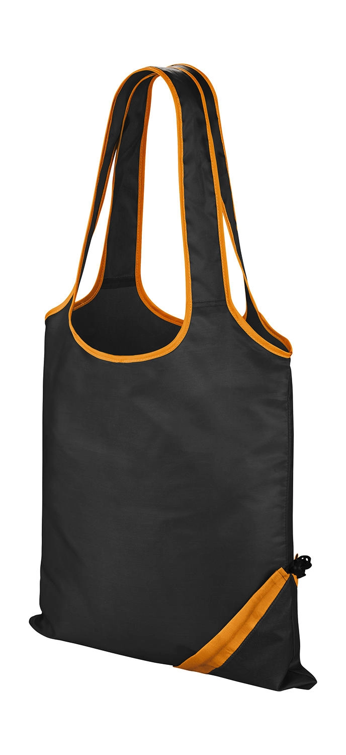 HDI Compact Shopper zum Besticken und Bedrucken in der Farbe Black/Orange mit Ihren Logo, Schriftzug oder Motiv.