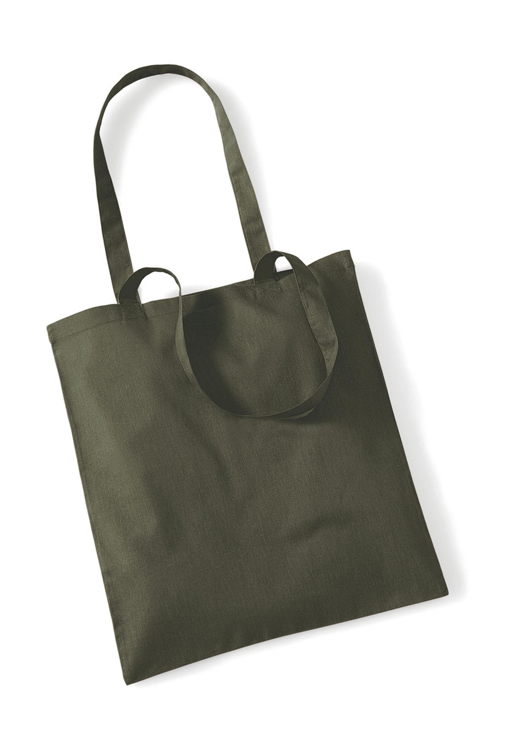 Bag for Life - Long Handles zum Besticken und Bedrucken in der Farbe Olive mit Ihren Logo, Schriftzug oder Motiv.