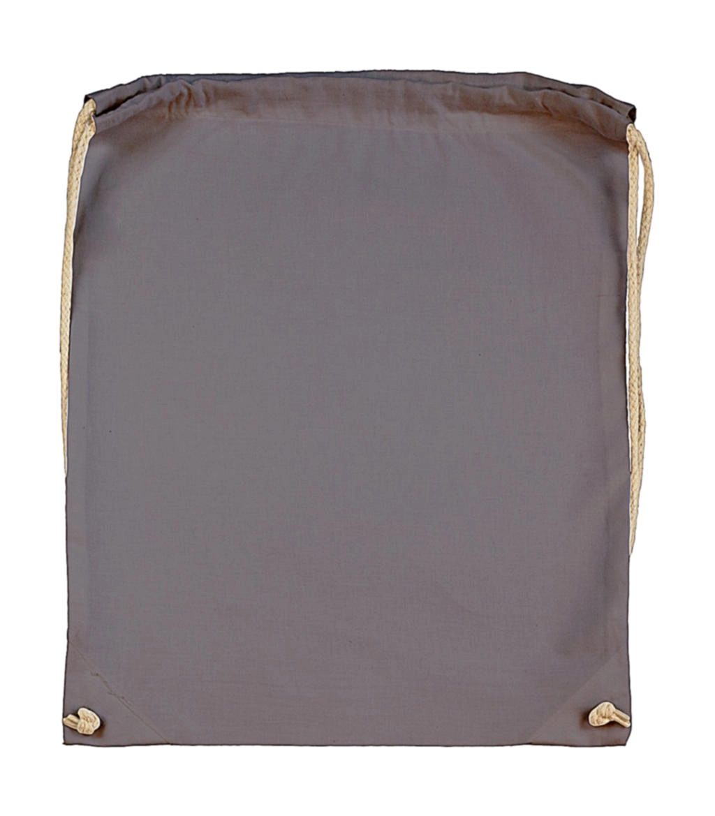 Cotton Drawstring Backpack zum Besticken und Bedrucken in der Farbe Dark Grey mit Ihren Logo, Schriftzug oder Motiv.