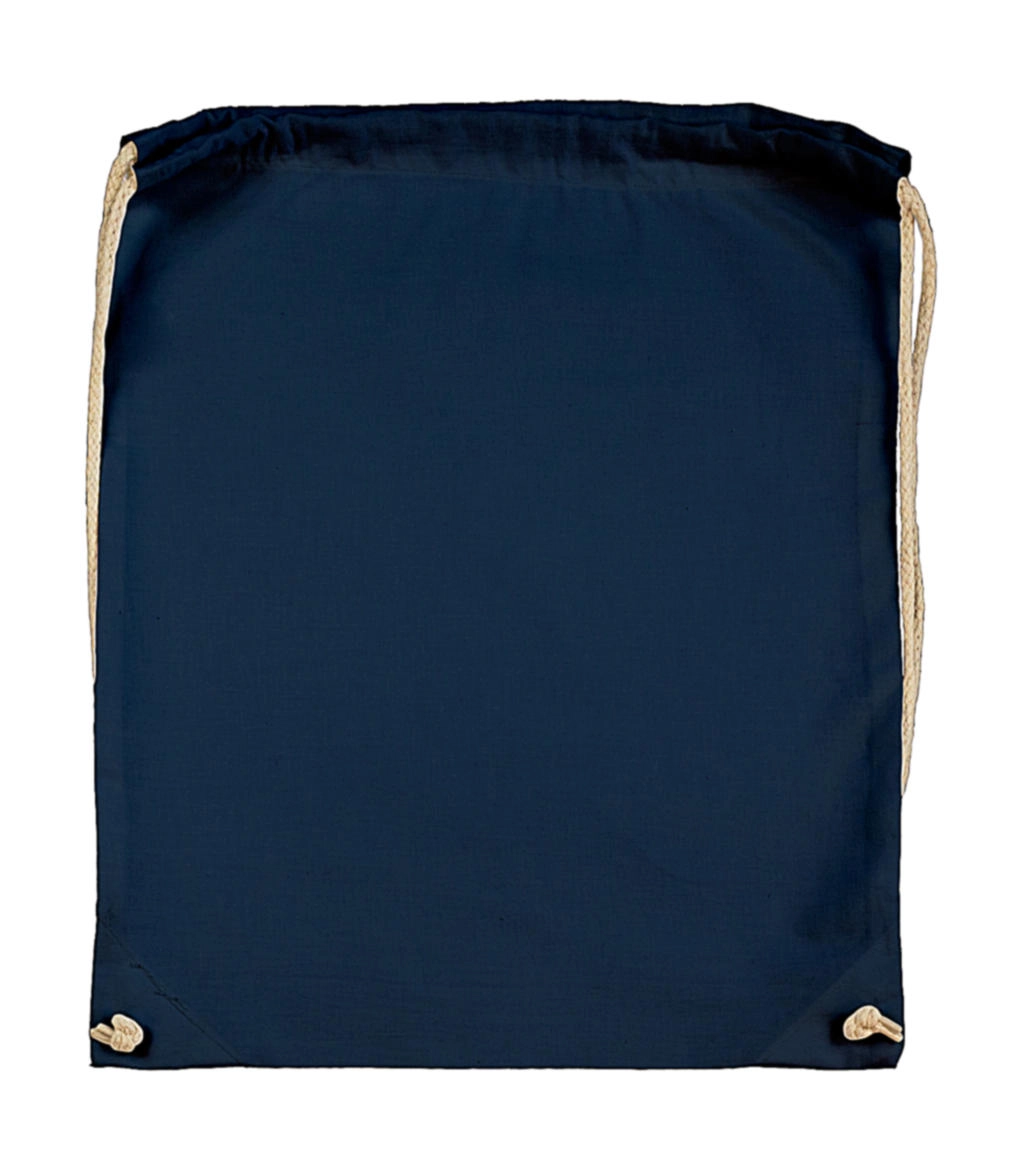 Cotton Drawstring Backpack zum Besticken und Bedrucken in der Farbe Dark Blue mit Ihren Logo, Schriftzug oder Motiv.
