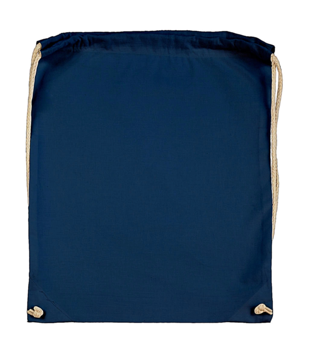 Cotton Drawstring Backpack zum Besticken und Bedrucken in der Farbe Indigo Blue mit Ihren Logo, Schriftzug oder Motiv.