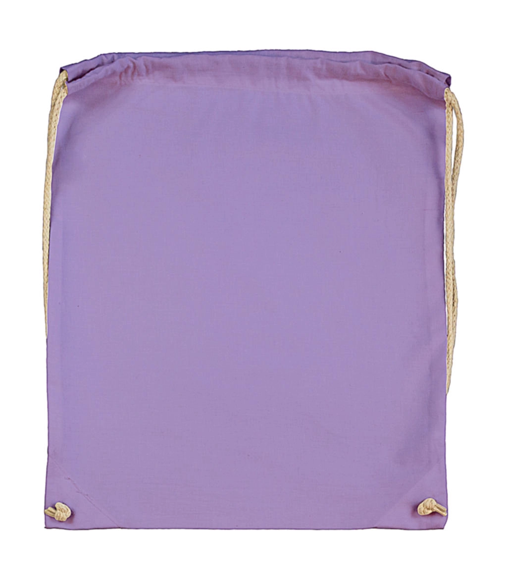 Cotton Drawstring Backpack zum Besticken und Bedrucken in der Farbe Lavender mit Ihren Logo, Schriftzug oder Motiv.
