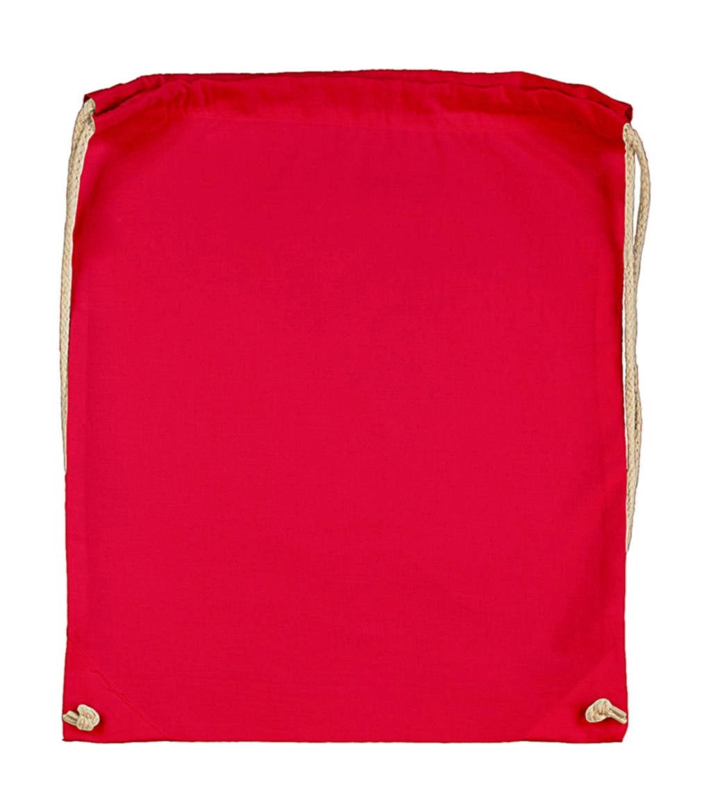 Cotton Drawstring Backpack zum Besticken und Bedrucken in der Farbe Red mit Ihren Logo, Schriftzug oder Motiv.