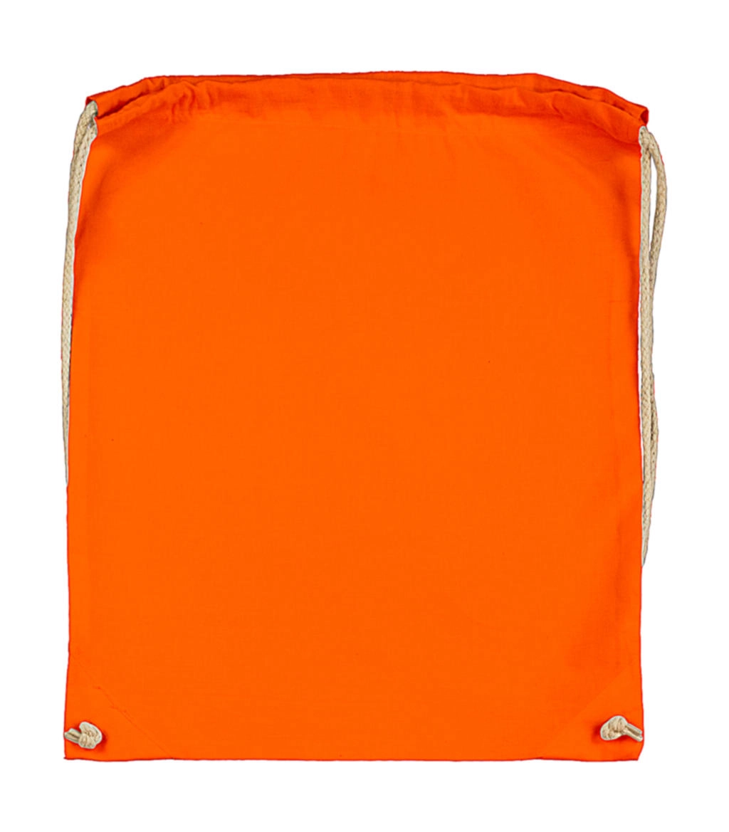 Cotton Drawstring Backpack zum Besticken und Bedrucken in der Farbe Tangerine mit Ihren Logo, Schriftzug oder Motiv.
