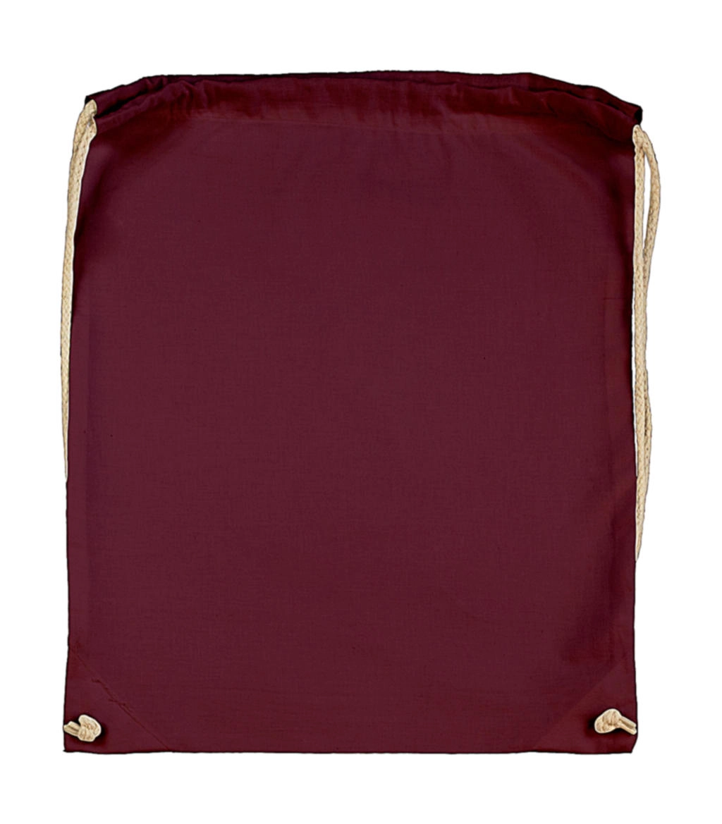 Cotton Drawstring Backpack zum Besticken und Bedrucken in der Farbe Burgundy mit Ihren Logo, Schriftzug oder Motiv.