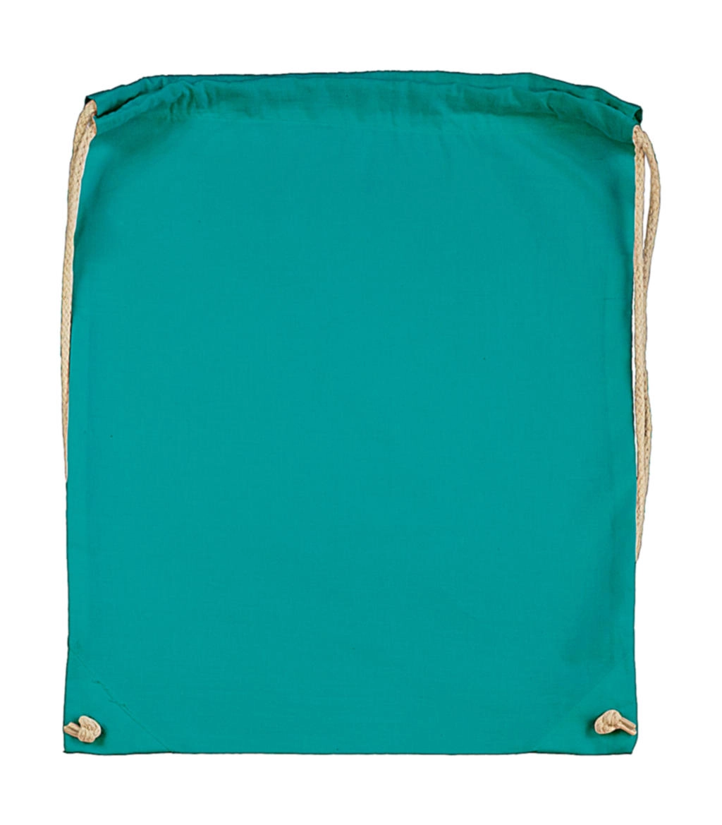 Cotton Drawstring Backpack zum Besticken und Bedrucken in der Farbe Turquoise mit Ihren Logo, Schriftzug oder Motiv.