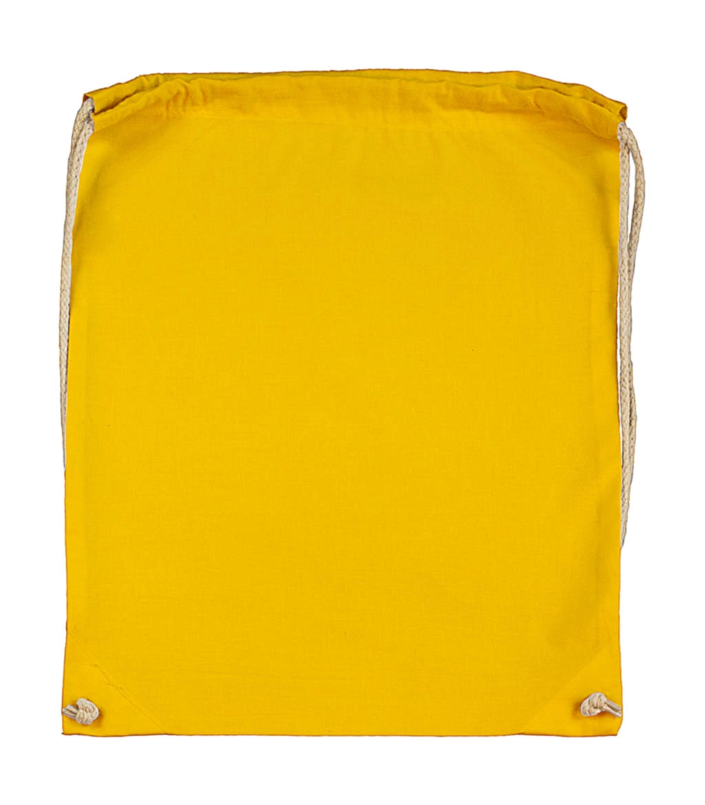 Cotton Drawstring Backpack zum Besticken und Bedrucken in der Farbe Yellow mit Ihren Logo, Schriftzug oder Motiv.