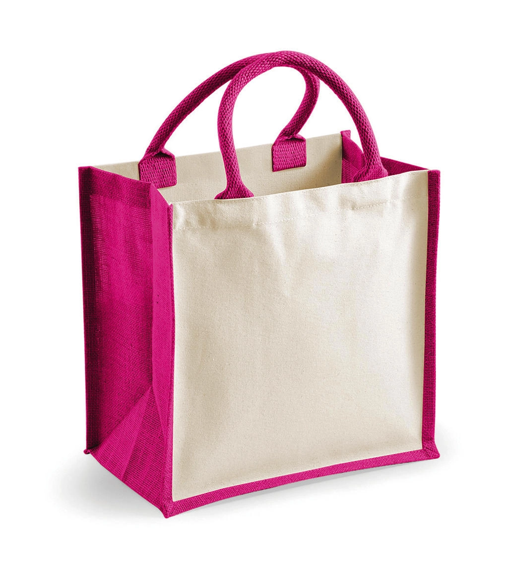 Printers` Midi Jute Bag zum Besticken und Bedrucken in der Farbe Fuchsia mit Ihren Logo, Schriftzug oder Motiv.