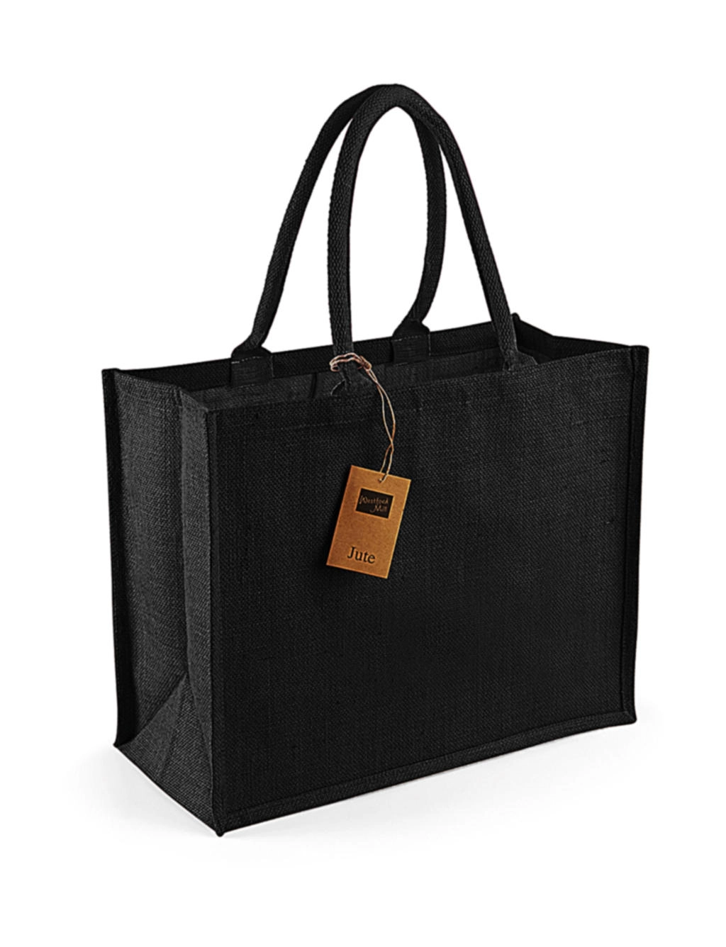 Classic Jute Shopper zum Besticken und Bedrucken in der Farbe Black/Black mit Ihren Logo, Schriftzug oder Motiv.