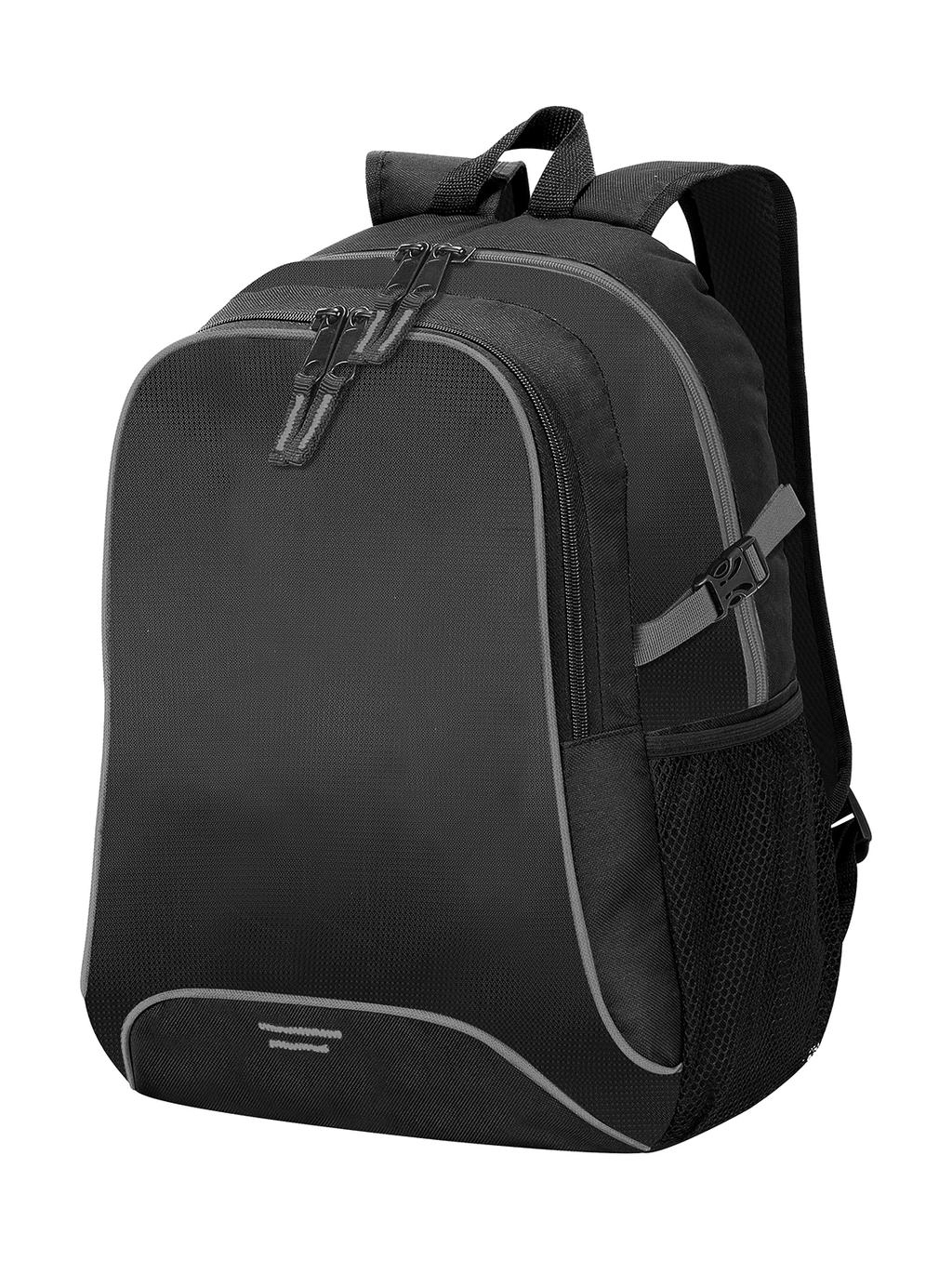 Osaka Basic Backpack zum Besticken und Bedrucken in der Farbe Black/Light Grey mit Ihren Logo, Schriftzug oder Motiv.