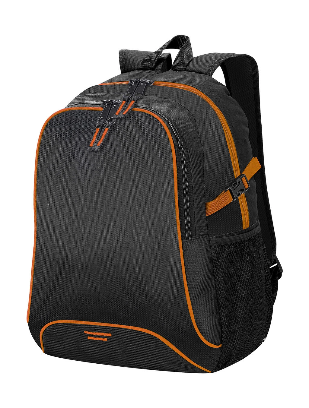Osaka Basic Backpack zum Besticken und Bedrucken in der Farbe Black/Orange mit Ihren Logo, Schriftzug oder Motiv.