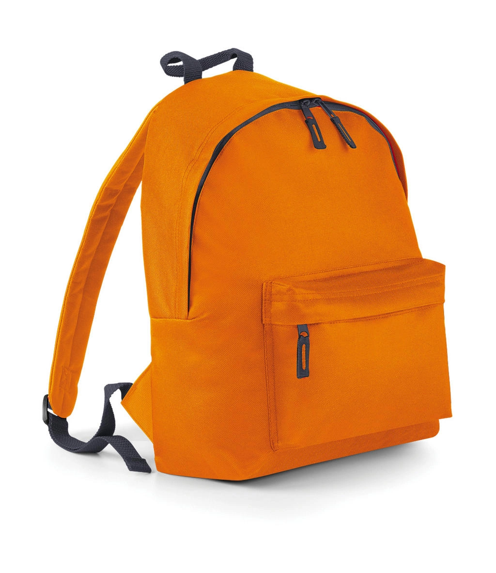 Junior Fashion Backpack zum Besticken und Bedrucken in der Farbe Orange/Graphite Grey mit Ihren Logo, Schriftzug oder Motiv.