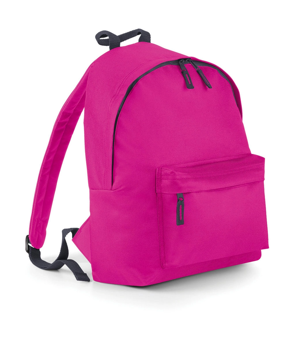 Junior Fashion Backpack zum Besticken und Bedrucken in der Farbe Fuchsia/Graphite Grey mit Ihren Logo, Schriftzug oder Motiv.