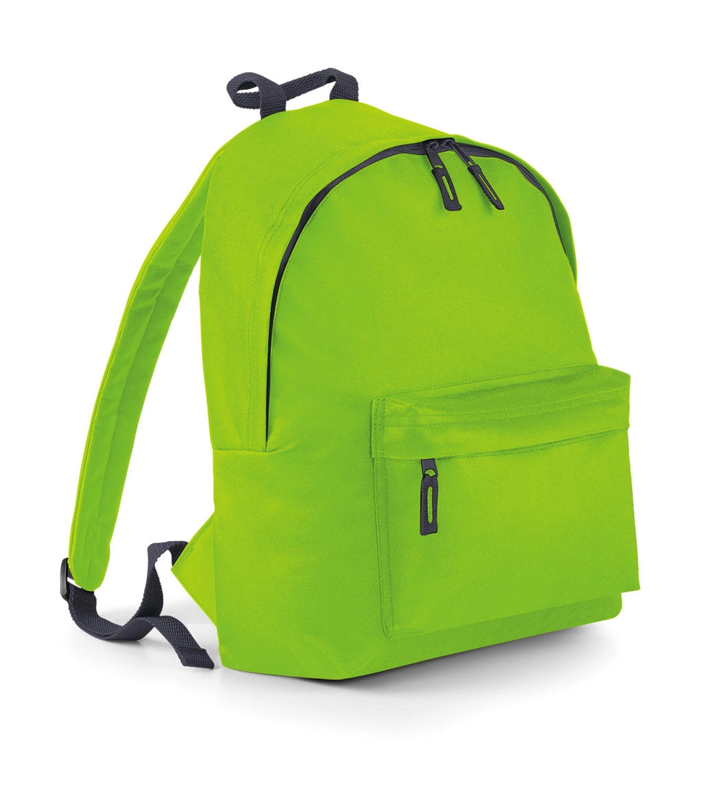 Junior Fashion Backpack zum Besticken und Bedrucken in der Farbe Lime/Graphite Grey mit Ihren Logo, Schriftzug oder Motiv.