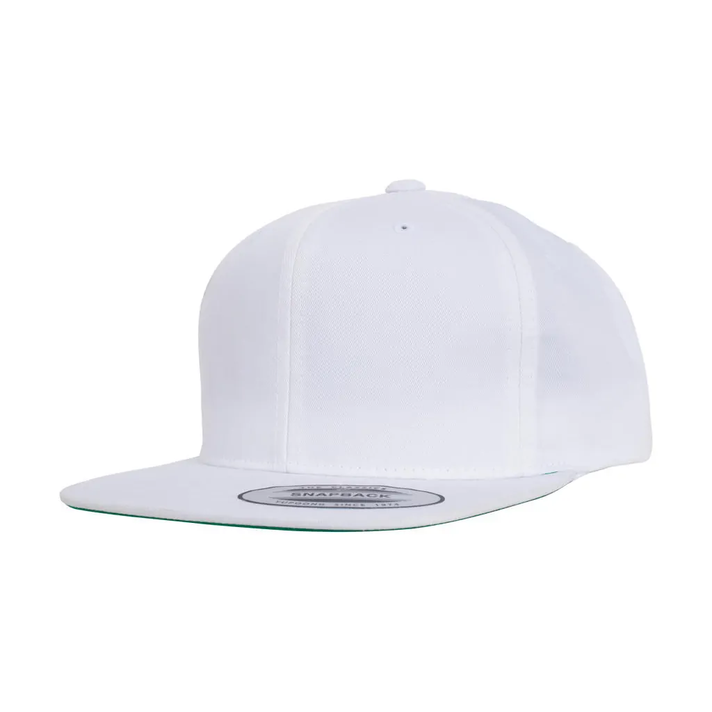Pro-Style Twill Snapback Youth Cap zum Besticken und Bedrucken in der Farbe White mit Ihren Logo, Schriftzug oder Motiv.