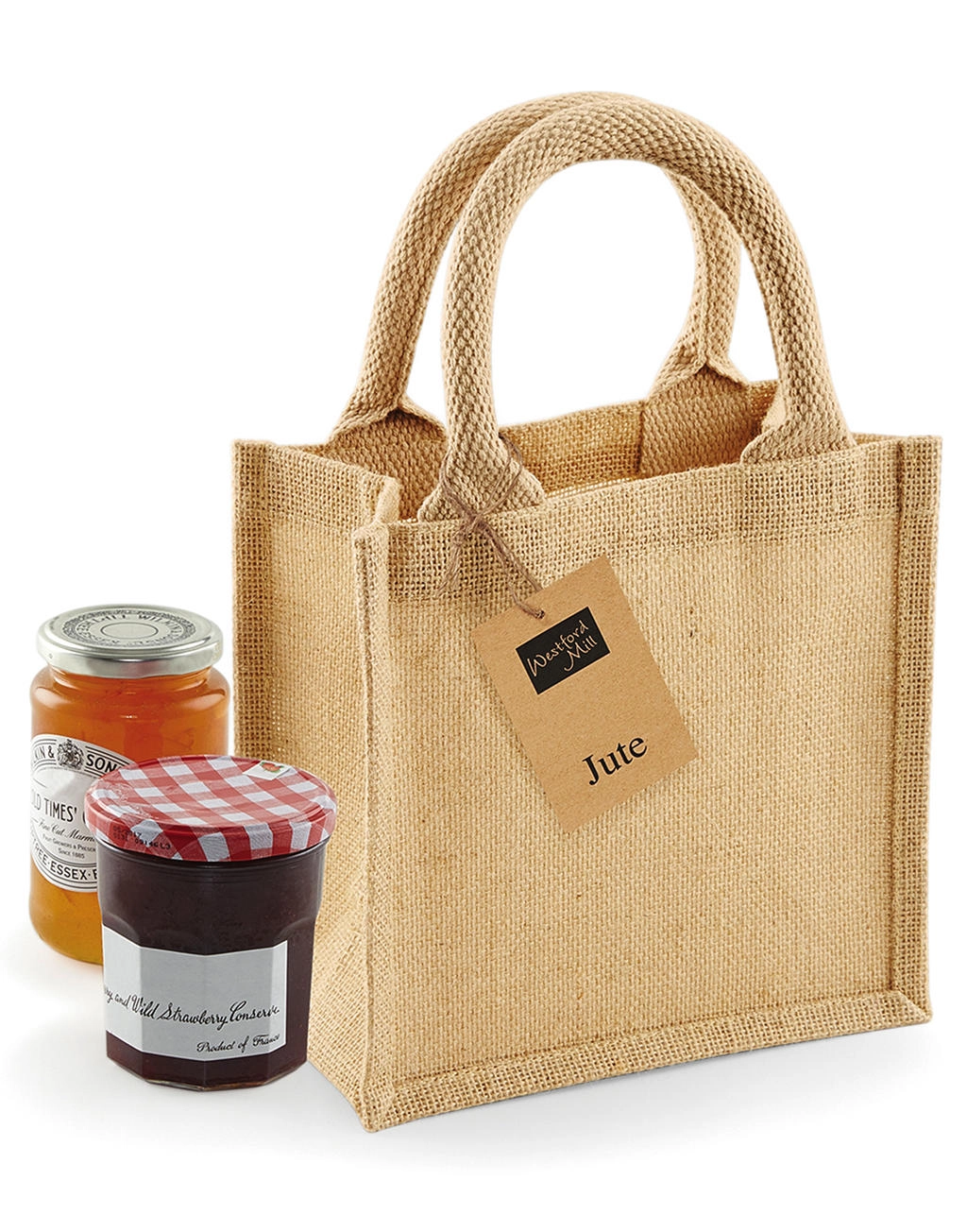 Jute Petite Gift Bag zum Besticken und Bedrucken mit Ihren Logo, Schriftzug oder Motiv.