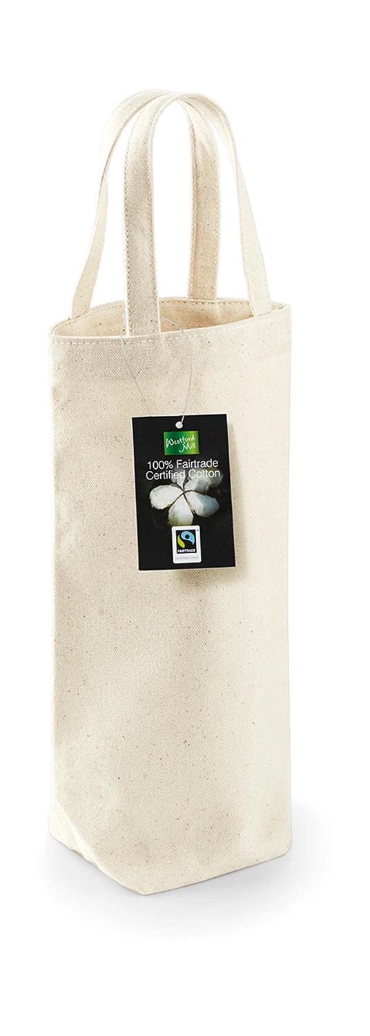 Fairtrade Cotton Bottle Bag zum Besticken und Bedrucken in der Farbe Natural mit Ihren Logo, Schriftzug oder Motiv.
