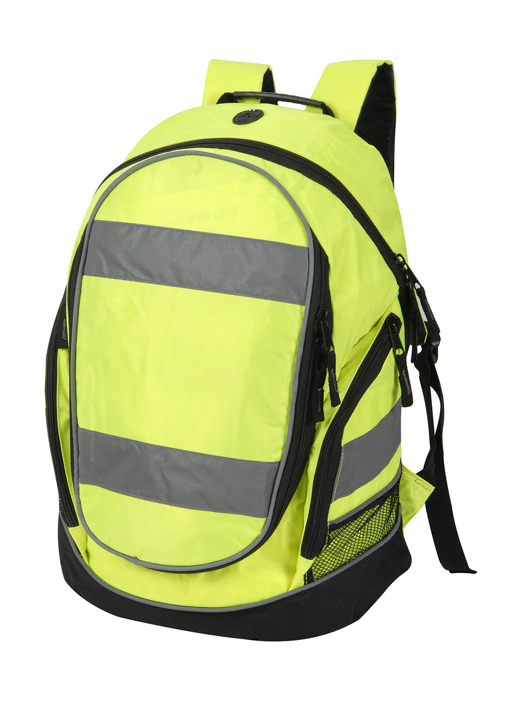 Hi-Vis Backpack zum Besticken und Bedrucken in der Farbe Hi-Vis Yellow/Black mit Ihren Logo, Schriftzug oder Motiv.