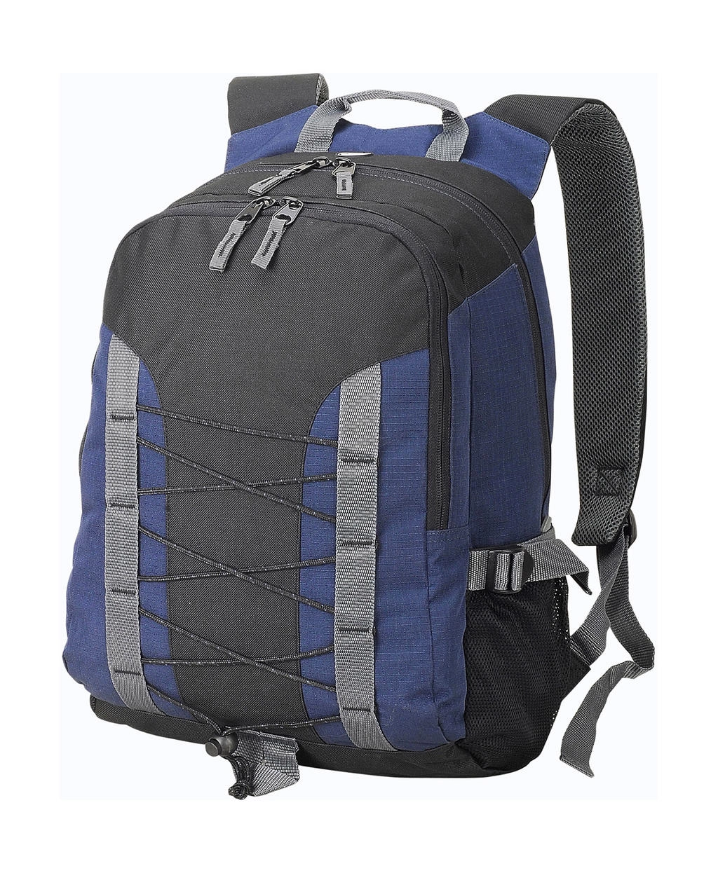 Miami Backpack zum Besticken und Bedrucken in der Farbe Navy/Black/Dark Grey mit Ihren Logo, Schriftzug oder Motiv.