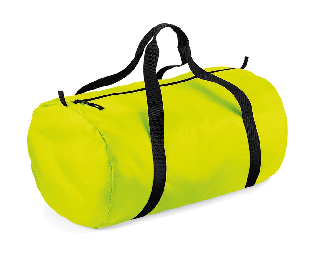Packaway Barrel Bag zum Besticken und Bedrucken in der Farbe Fluorescent Yellow/Black mit Ihren Logo, Schriftzug oder Motiv.