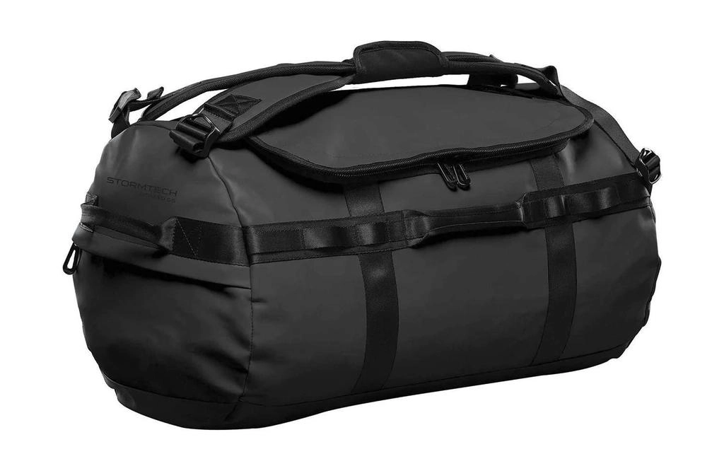 Nomad Duffle Bag zum Besticken und Bedrucken in der Farbe Black/Black mit Ihren Logo, Schriftzug oder Motiv.