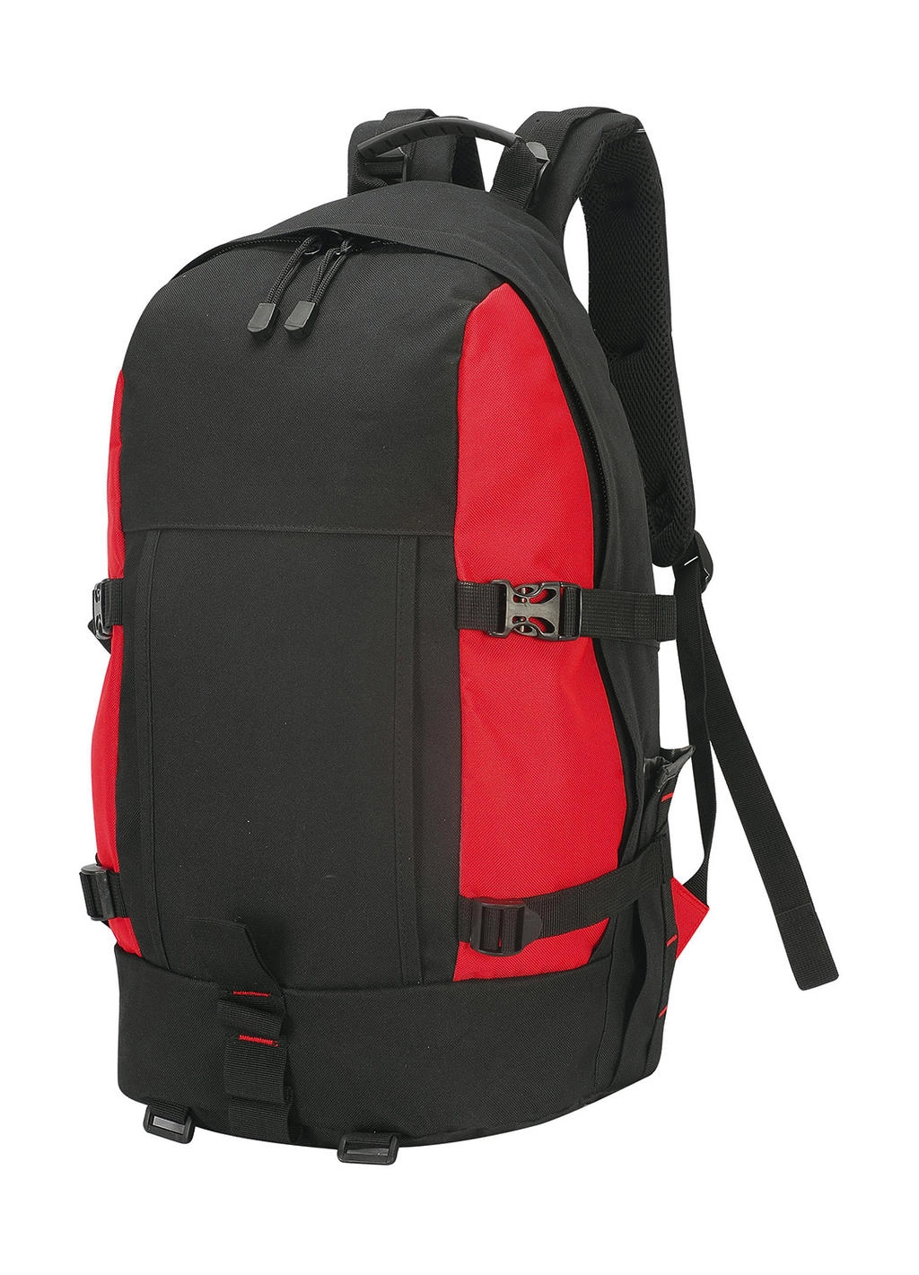 Gran Paradiso Hiker Backpack zum Besticken und Bedrucken in der Farbe Black/Red mit Ihren Logo, Schriftzug oder Motiv.