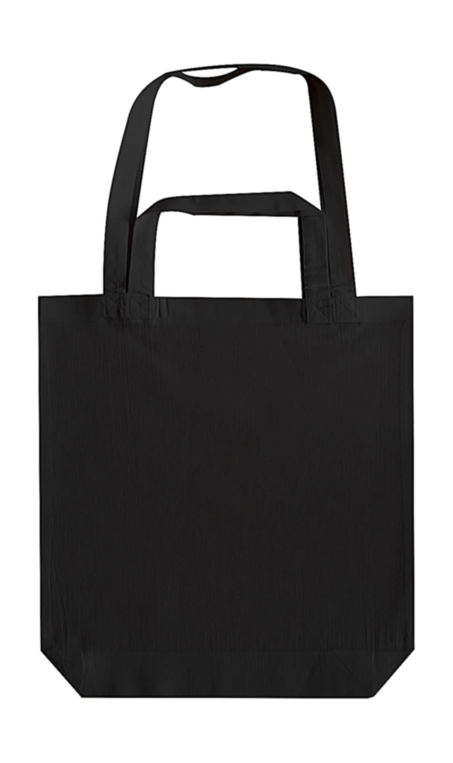 Double Handle Gusset Bag zum Besticken und Bedrucken in der Farbe Black mit Ihren Logo, Schriftzug oder Motiv.