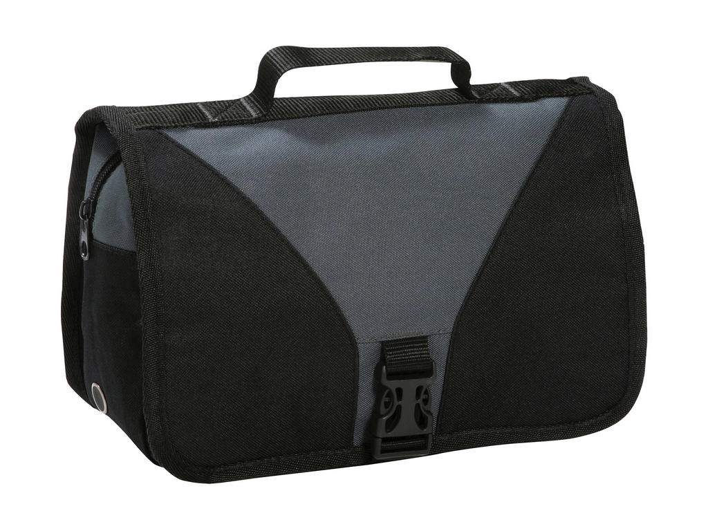 Bristol Toiletry Bag zum Besticken und Bedrucken in der Farbe Dark Grey/Black mit Ihren Logo, Schriftzug oder Motiv.
