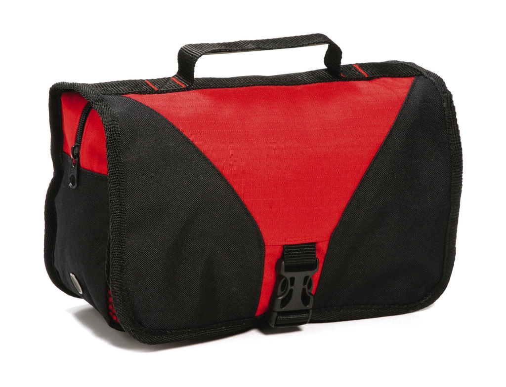 Bristol Toiletry Bag zum Besticken und Bedrucken in der Farbe Red/Black mit Ihren Logo, Schriftzug oder Motiv.