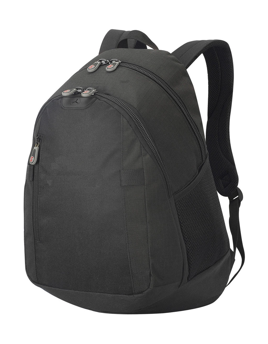 Freiburg Laptop Backpack zum Besticken und Bedrucken in der Farbe Black mit Ihren Logo, Schriftzug oder Motiv.