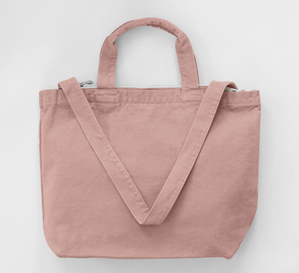 Zipped Canvas Shopper zum Besticken und Bedrucken in der Farbe Primrose Pink mit Ihren Logo, Schriftzug oder Motiv.