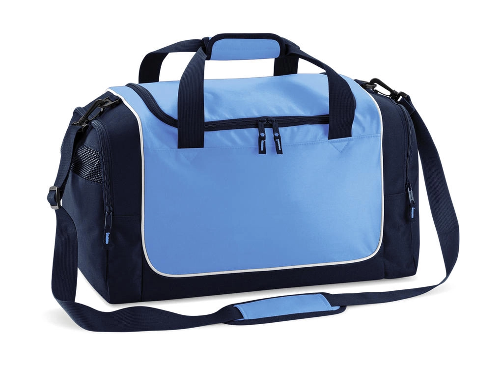 Locker Bag zum Besticken und Bedrucken in der Farbe Sky Blue/French Navy/White mit Ihren Logo, Schriftzug oder Motiv.